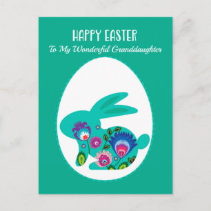 Postal Huevo de Pascua con Personalizado verde de la mino
