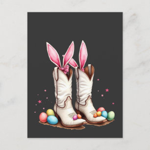 Postal Huevo de Pascua Gracioso Cowboy de Pascua