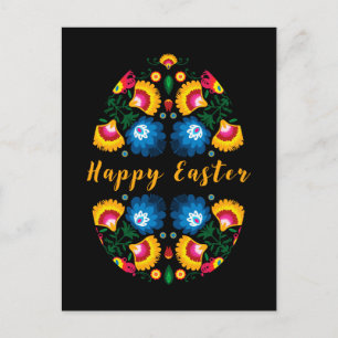 Postal Huevo de Pascua - Pisanka con motivo folclórico