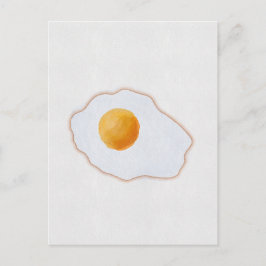 Postal Huevo Frito Acuarela Estética Arte Minimalista Pri