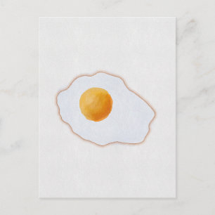 Postal Huevo Frito Acuarela Estética Arte Minimalista Pri