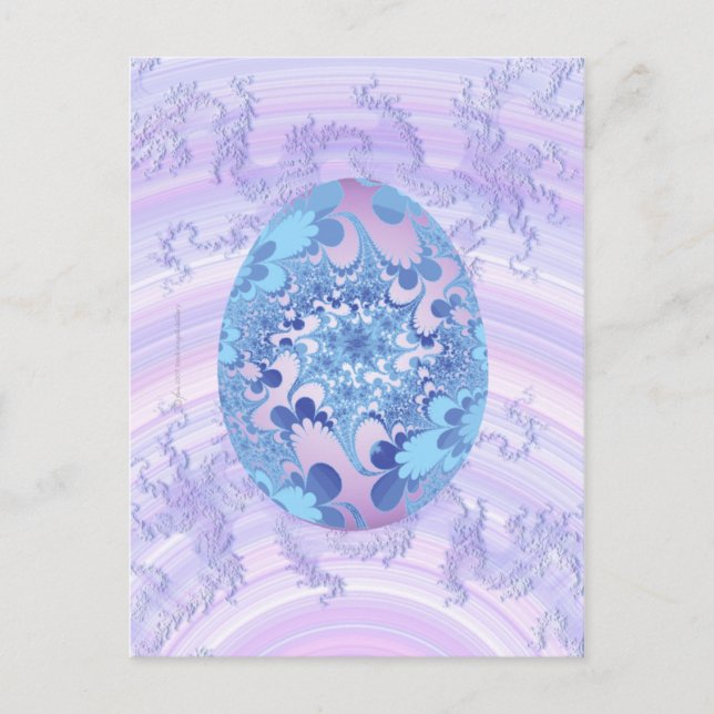 Postal Huevo pintado azul y morado (Anverso)