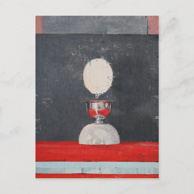 Postal Huevo sobre rojo y negro (Anverso)