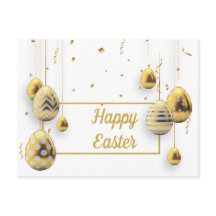 Huevos blancos y dorados de Pascua