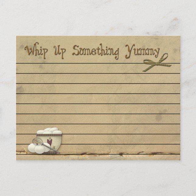 Postal Huevos de cartas de receta (Anverso)