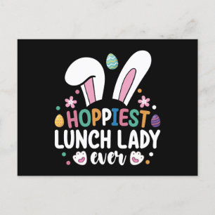 Postal Huevos de conejo de pascua de la escuela Hoppiest