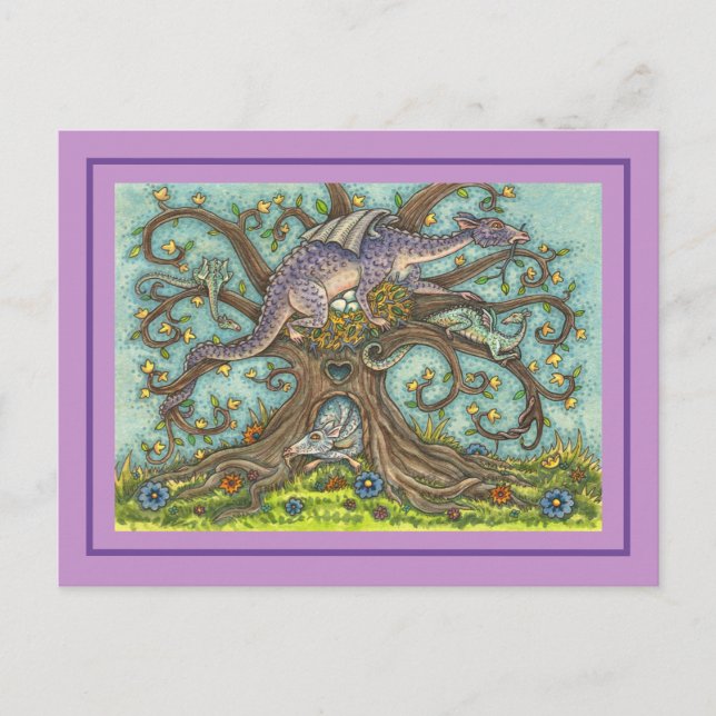 POSTAL HUEVOS DE DRAGÓN, LARGO MEDIEVAL, ARTE FOLÓGICO DE (Anverso)