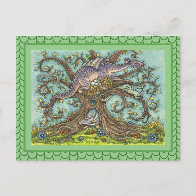 POSTAL HUEVOS DE DRAGÓN, LARGO MEDIEVAL, ARTE FOLÓGICO DE (Anverso)