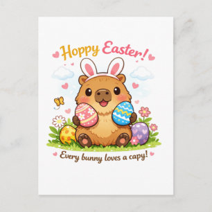 Postal Huevos de Pascua de Carpincho Lindos con Orejas de