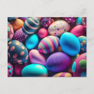 Postal Huevos de Pascua Decorativos Festivos Lindos