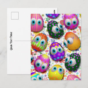 Postal Huevos de Pascua lindos y divertidos dibujos anima