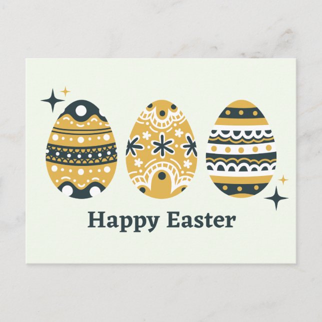 Postal Huevos de Pascua Pintados  (Anverso)