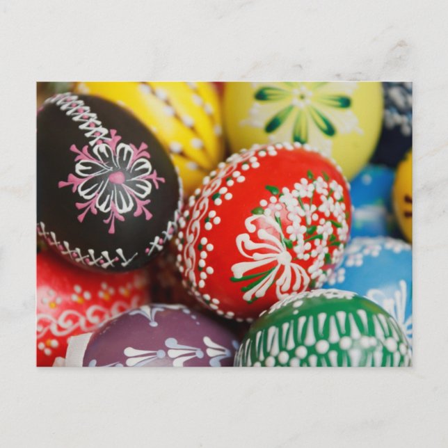Postal Huevos de Pascua pintados a mano (Anverso)