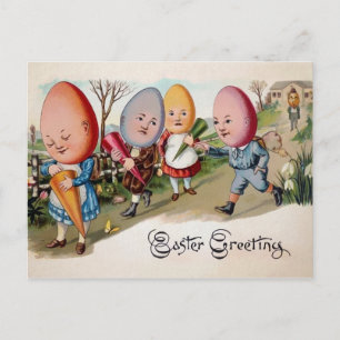 Postal Huevos de Pascua Vintage