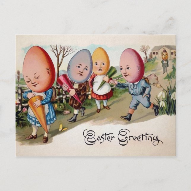 Postal Huevos de Pascua Vintage (Anverso)