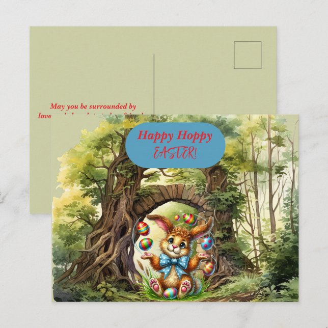 Postal Huevos felices de batido de pascua (Anverso / Reverso)