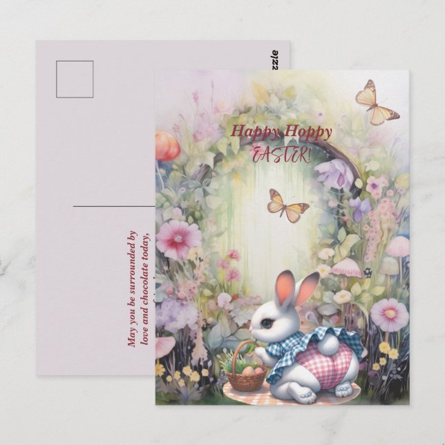 Postal Huevos felices de batido de pascua (Anverso / Reverso)