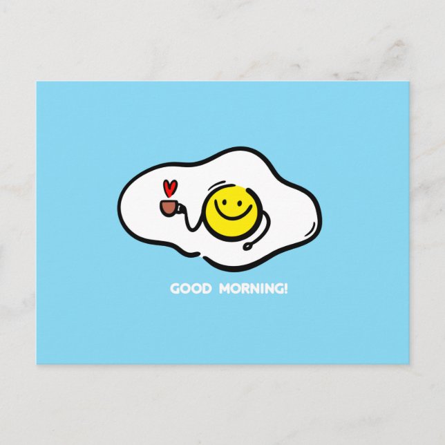 Postal Huevos fritos buenos días (Anverso)