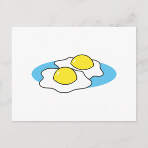 Postal huevos fritos con la yema blanda