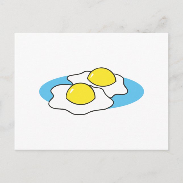 Postal huevos fritos con la yema blanda (Anverso)