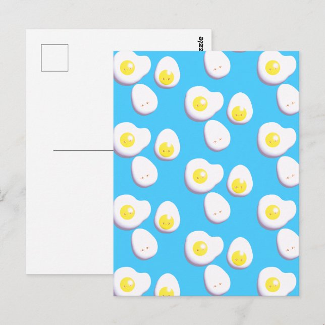 Postal Huevos Hervidos Y Fritas 3D (Anverso / Reverso)