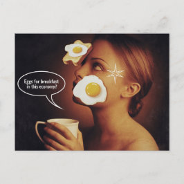 Postal Huevos para desayunar, en esta economía Café femen
