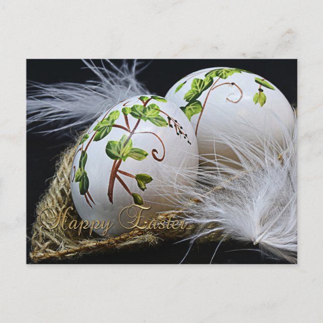 Postal Huevos pintados Happy Easter Postcard (Anverso)