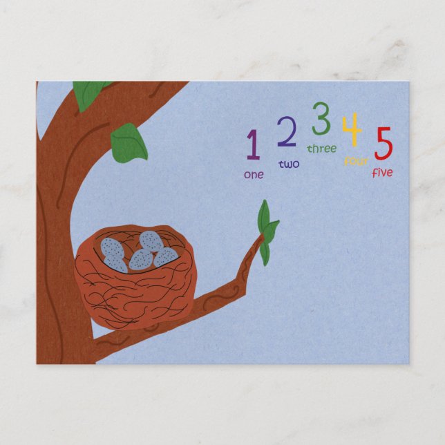Postal Huevos Robin Nest y números múltiples (Anverso)