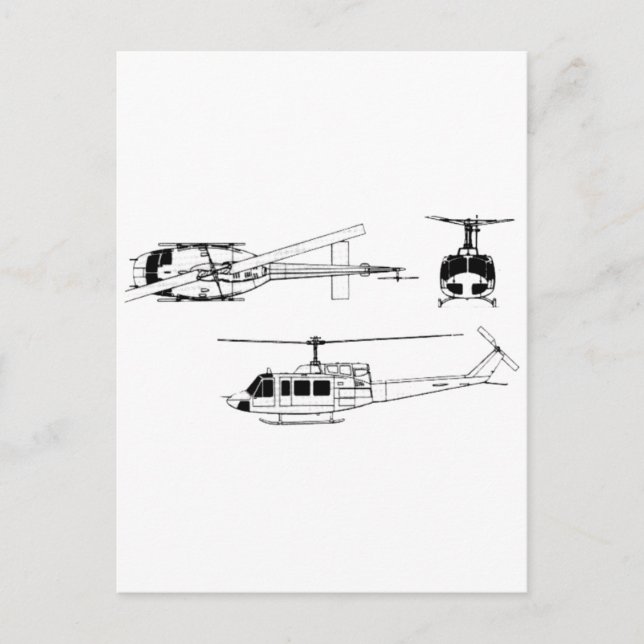 Postal Huey Blueprint UH1 (Iriquois) (Anverso)