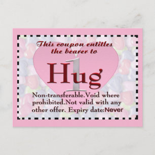 Postal Hug Coupon Postcard