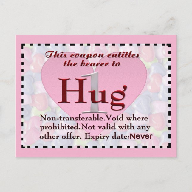 Postal Hug Coupon Postcard (Anverso)