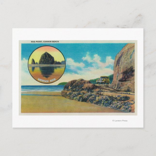 Postal Hug Point en Cannon Beach and Haystack Rock (Anverso)