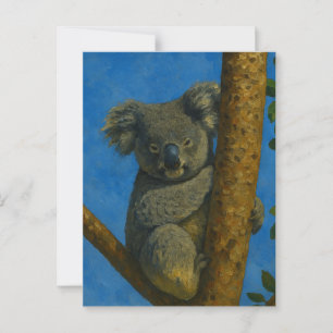 Postal Hugger de árbol - Koala en el dosel forestal
