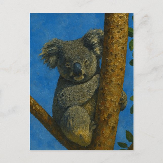 Postal Hugger de árbol - Koala en el dosel forestal (Anverso)