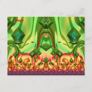 Postal HUGH ~ Patrón de diseño 3D ~ Colores de Navidad ~ 