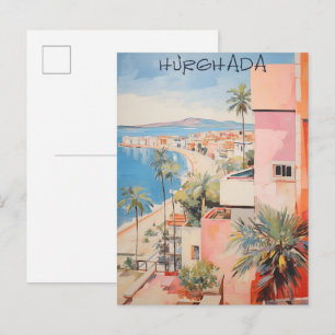Postal Hugharda Egipto Viaje Ciudad Pintura Estética