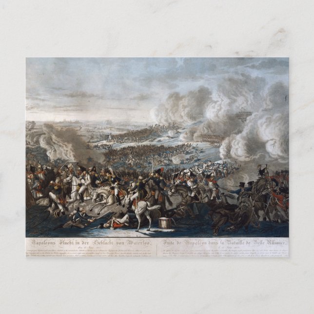 Postal Huida de Napoleón de la Batalla de Waterloo (Anverso)