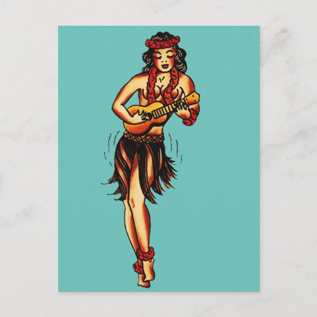 Postal Hula Chica - Vintage Hawaii (Anverso)