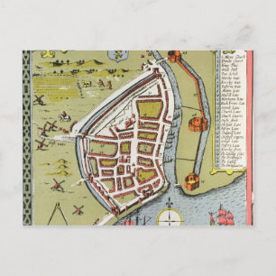 Postal Hull, detalle del mapa de las Ridings del Norte y 