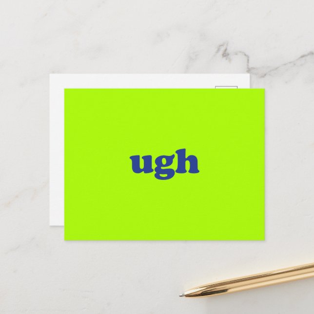 Postal Humanidad moderna de neón verde y azul (Anverso/Reverso In Situ)