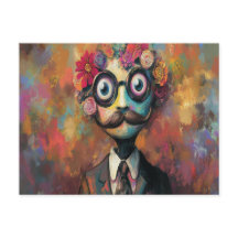 Humanioide caprichoso con ojos grandes y pelo flor