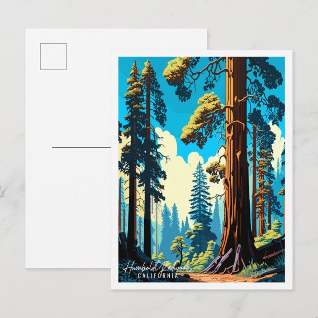Postal Humboldt Redwoods California USA vintage travel (Anverso / Reverso)