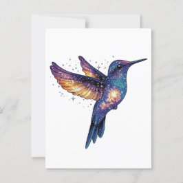 Postal Hummingbird con pájaro de Stary Night Sky