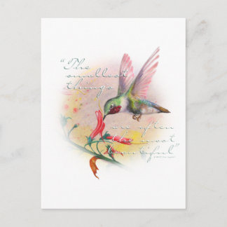Postal Hummingbird - Las cosas pequeñas son las más hermo