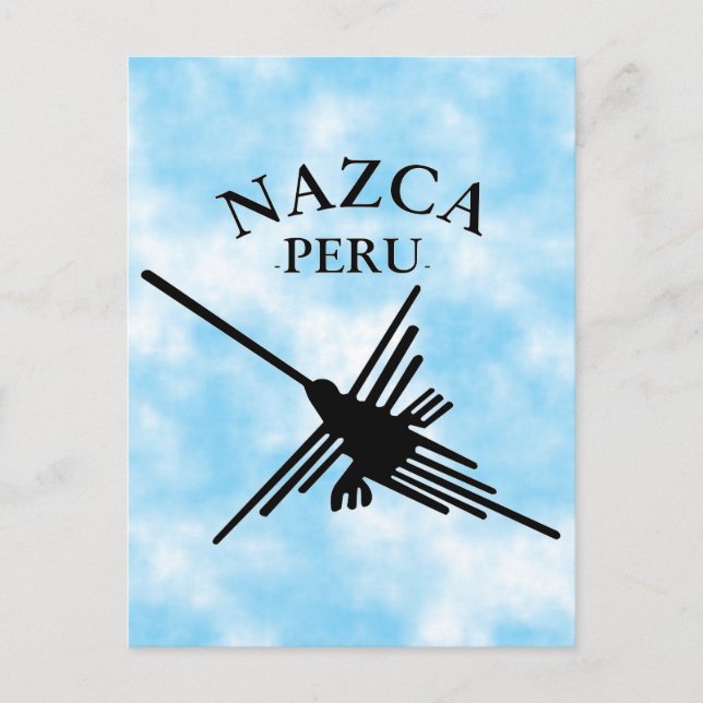 Postal Hummingbird Nazca Peru con texto curvo (Anverso)