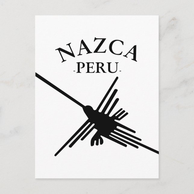 Postal Hummingbird Nazca Peru con texto curvo (Anverso)