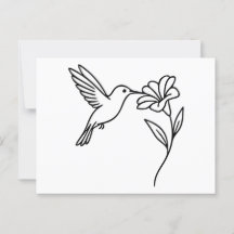 Hummingbird y Flor - Minimalista arte de la Línea