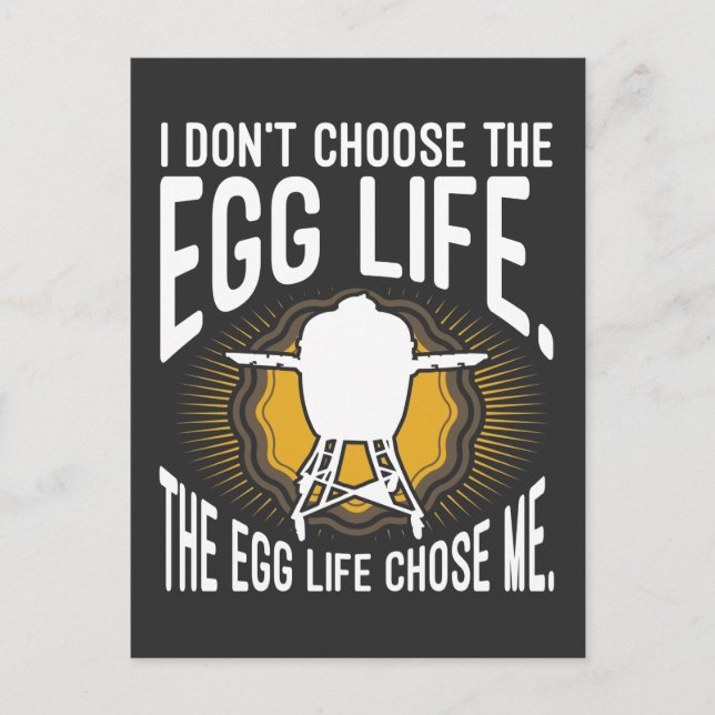 Postal Humo de Huevo Grande Funny Fumar BBQ (Anverso)