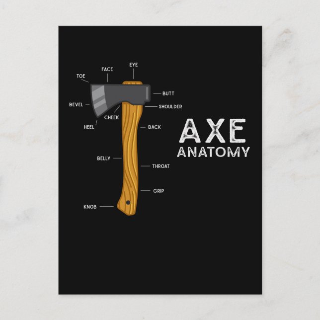 Postal Humor Ax Gracioso Hatchet Tejido De Tejido (Anverso)