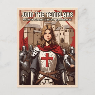 Postal Humor Caballero Medieval Medieval Estilo Retro Gra